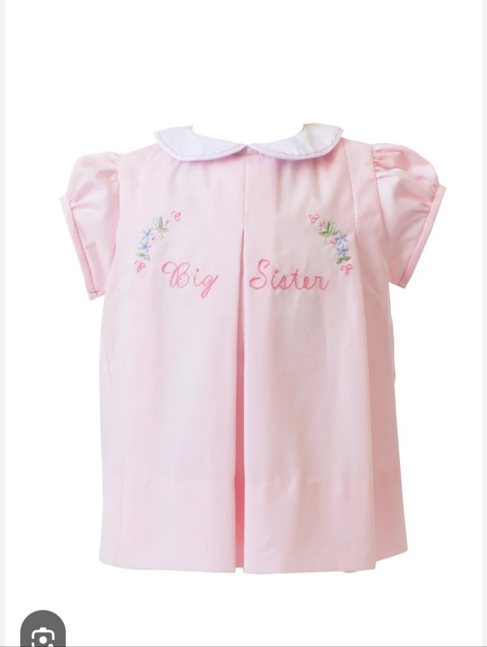 Pink "Big Sister" Embroidered Baby Dress by The Proper peony.  Size 24mos